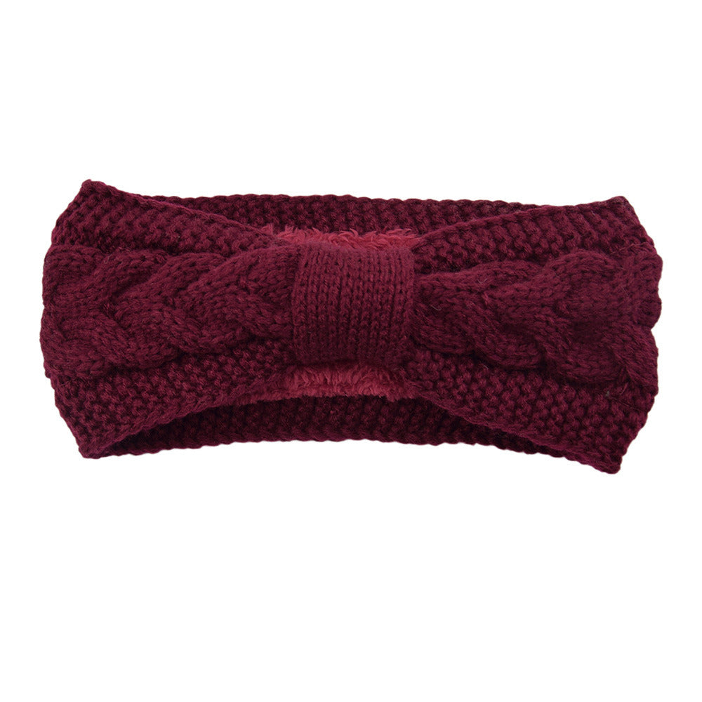 Fleece Knitted Headband Twist Bow Headband