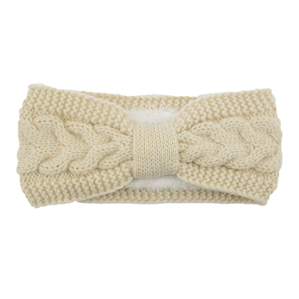 Fleece Knitted Headband Twist Bow Headband