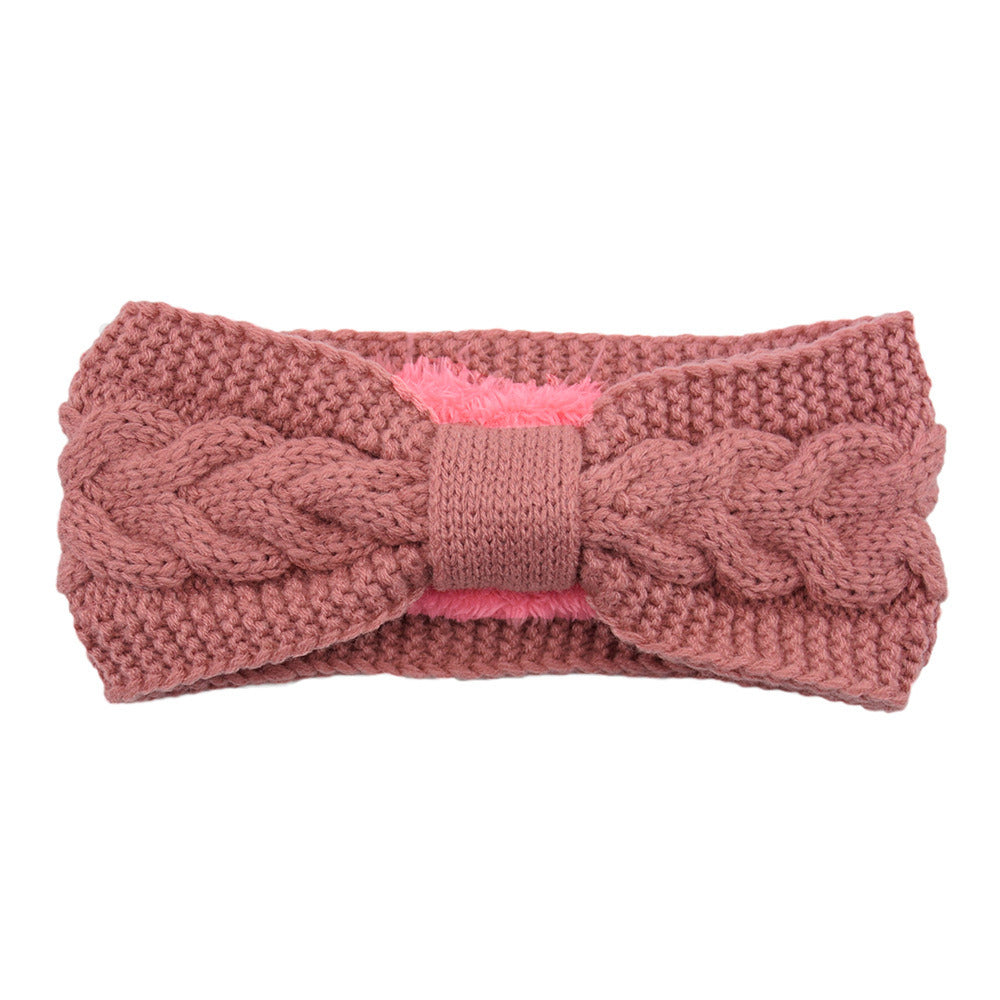 Fleece Knitted Headband Twist Bow Headband