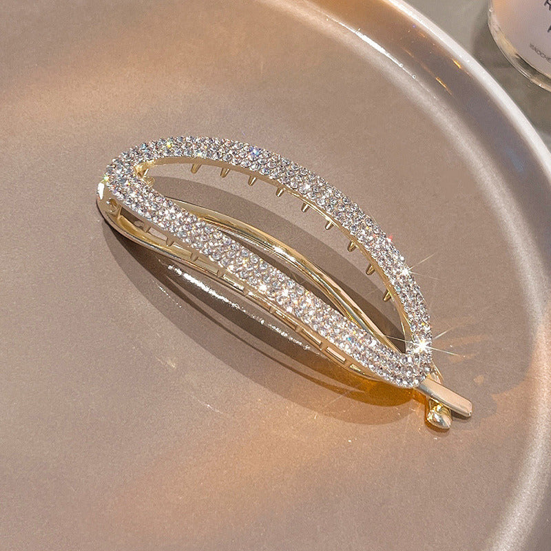 Sparkling Delicate Round Curved Hair Buckle Clip