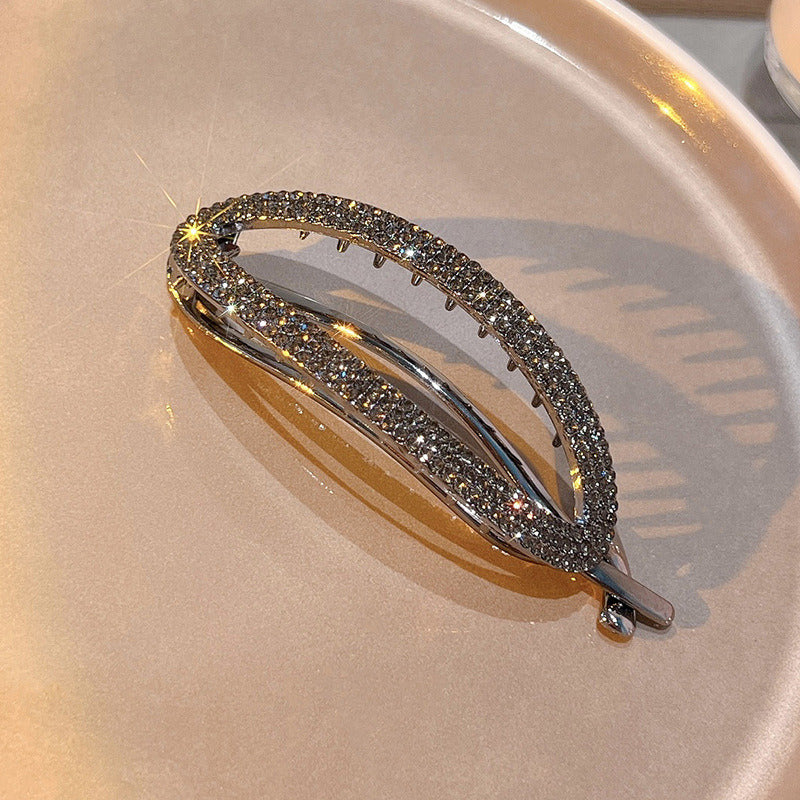 Sparkling Delicate Round Curved Hair Buckle Clip