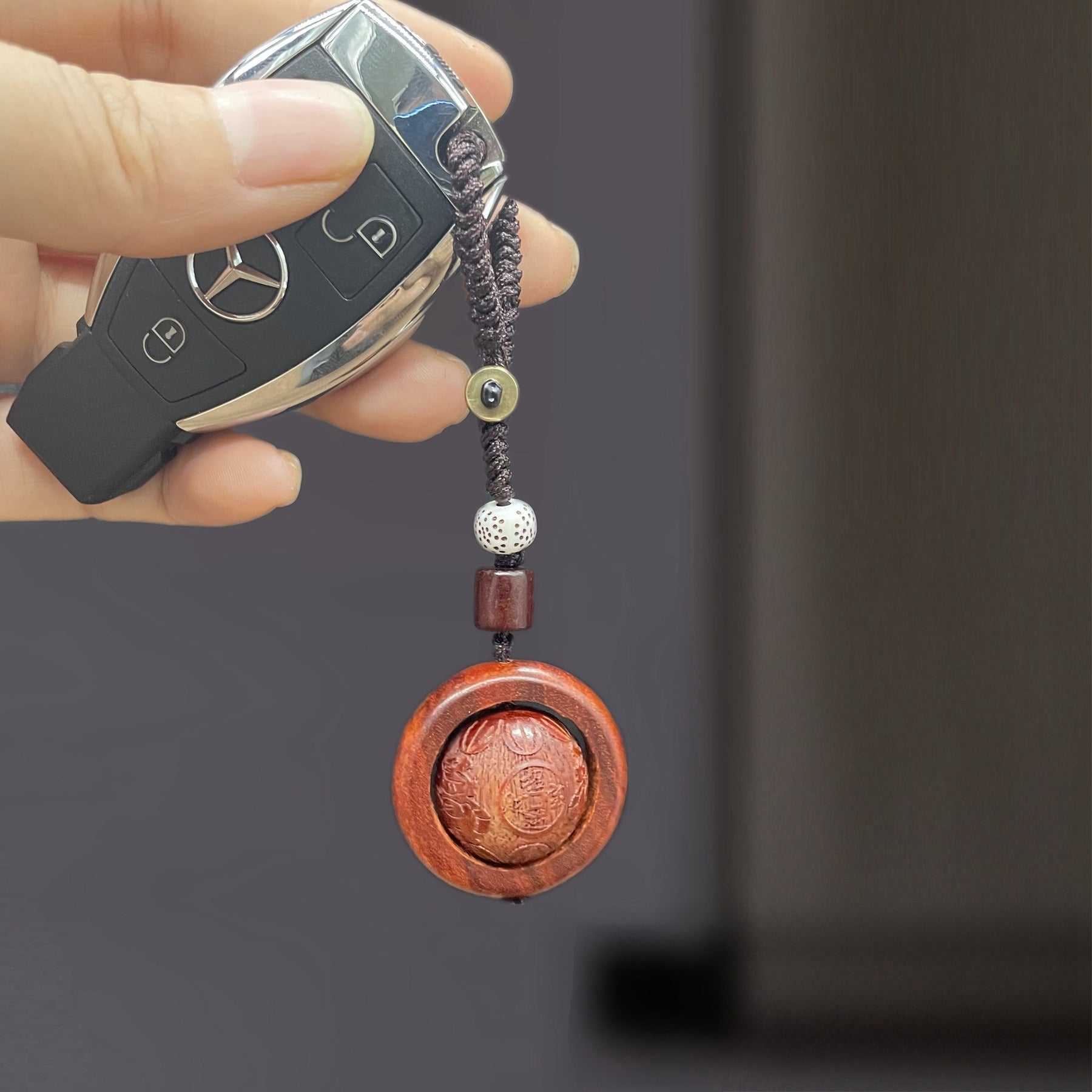 Couple Rosewood Luminous Keychain For Men And Women