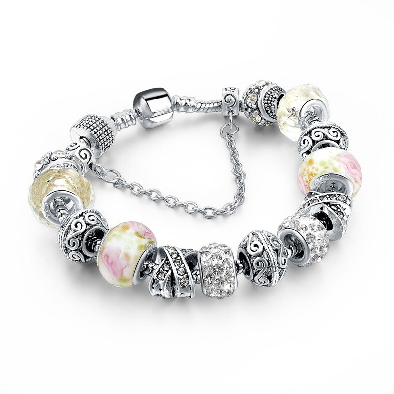 Colored Glazing Bead Bracelet Fashion Crystal 5 Colors