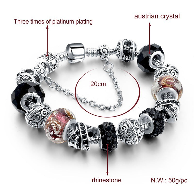 Colored Glazing Bead Bracelet Fashion Crystal 5 Colors