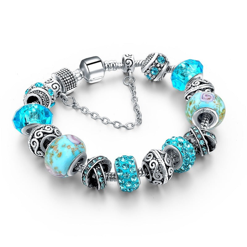 Colored Glazing Bead Bracelet Fashion Crystal 5 Colors