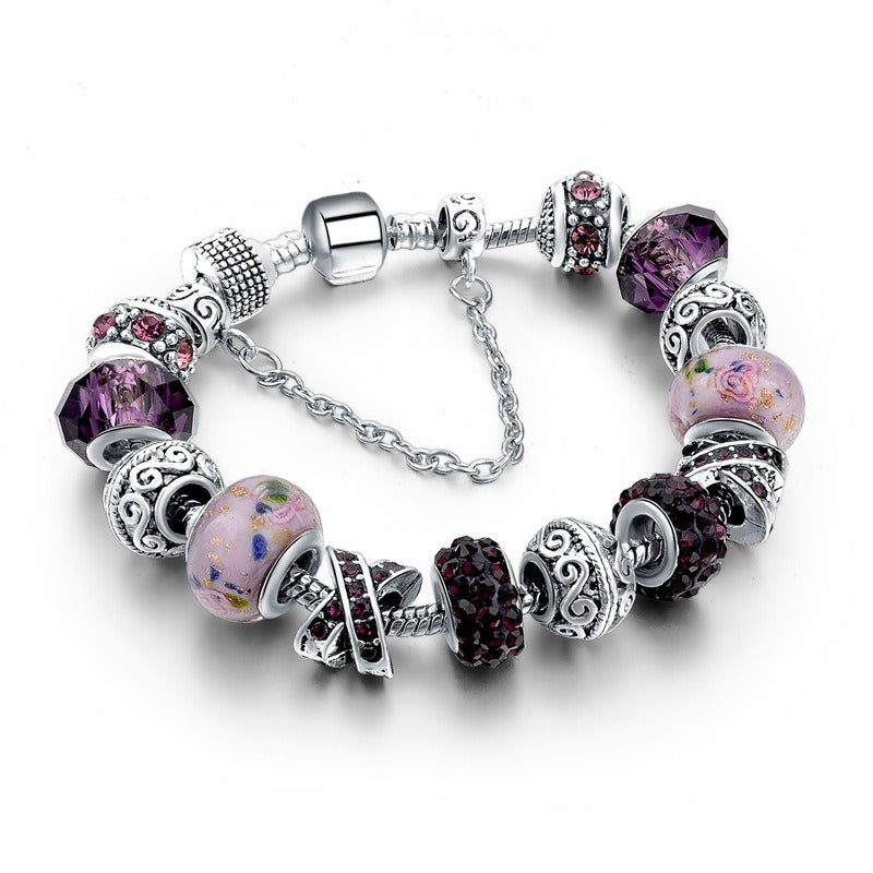 Colored Glazing Bead Bracelet Fashion Crystal 5 Colors