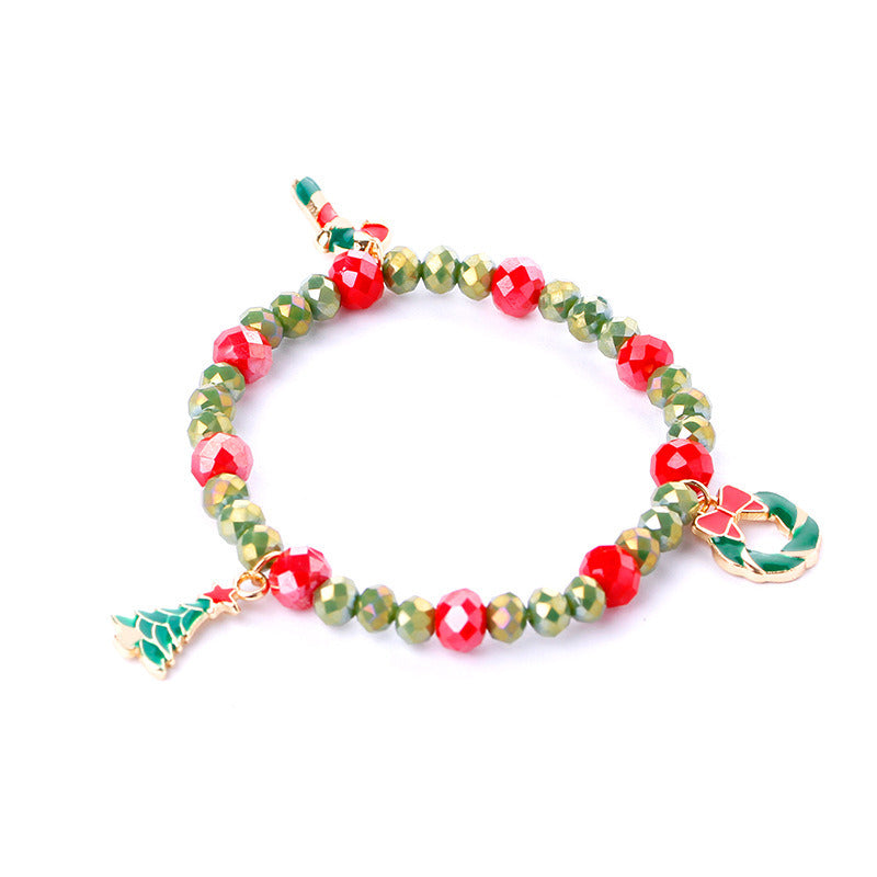 Christmas Snowflake Candy Bead Bracelet