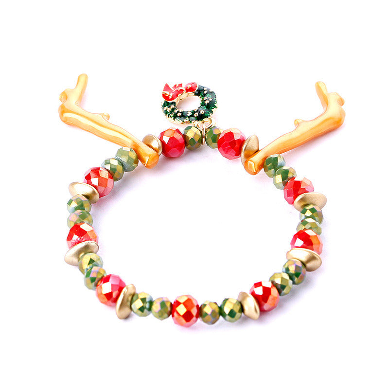 Christmas Snowflake Candy Bead Bracelet