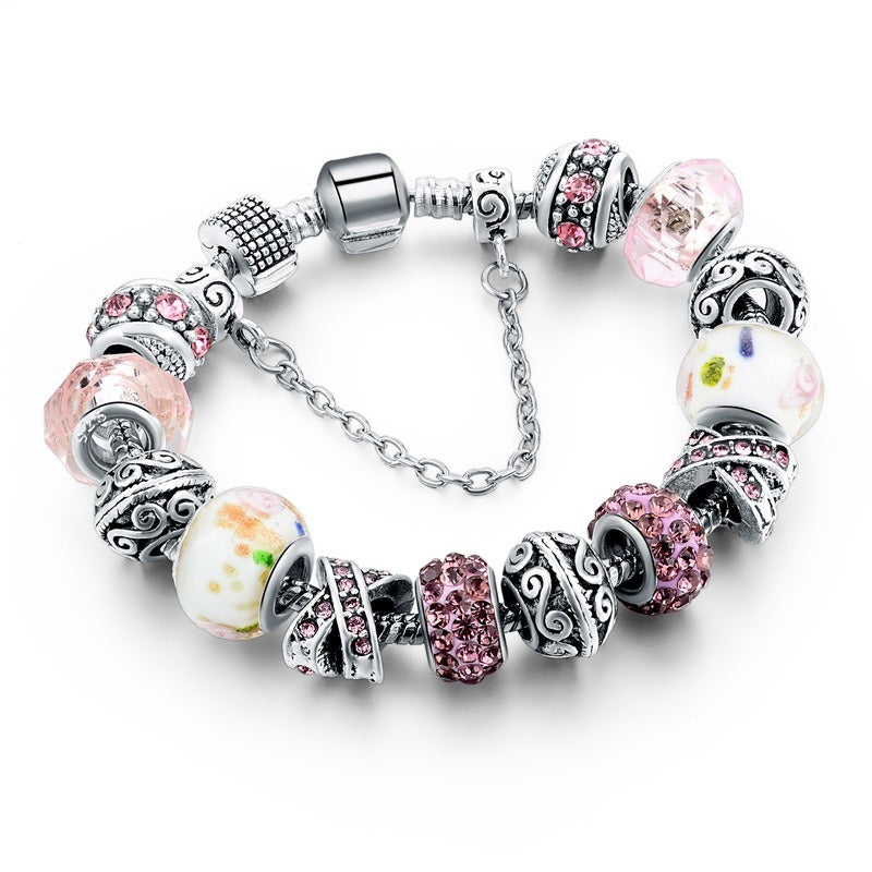 Colored Glazing Bead Bracelet Fashion Crystal 5 Colors