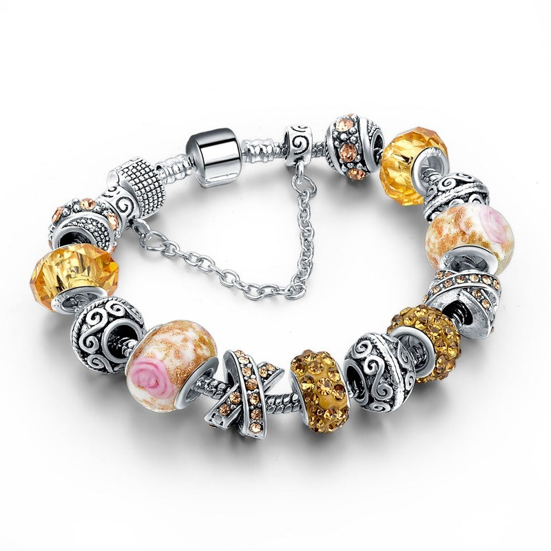 Colored Glazing Bead Bracelet Fashion Crystal 5 Colors