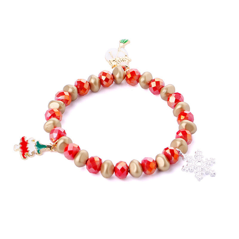 Christmas Snowflake Candy Bead Bracelet