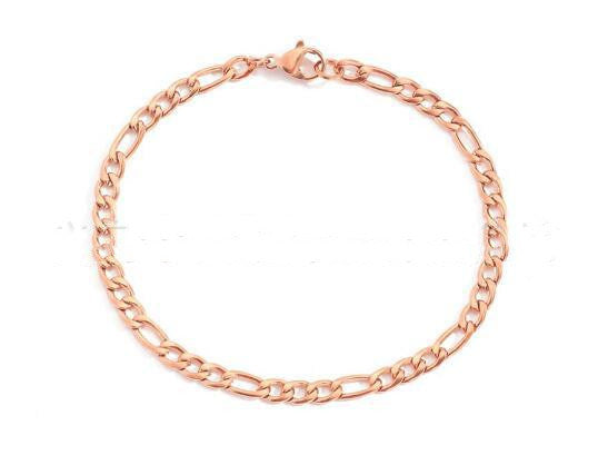 Fashion New Stainless Steel Gold-plated Figaro Bracelet