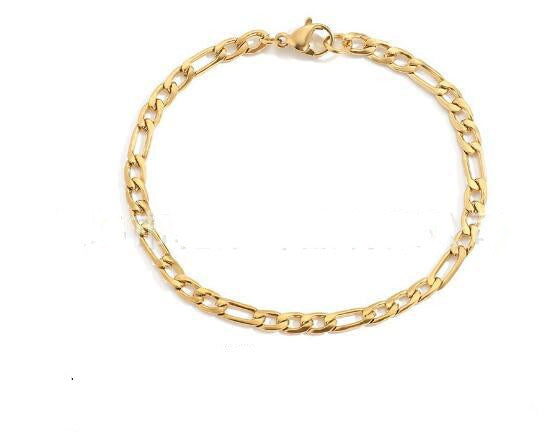 Fashion New Stainless Steel Gold-plated Figaro Bracelet