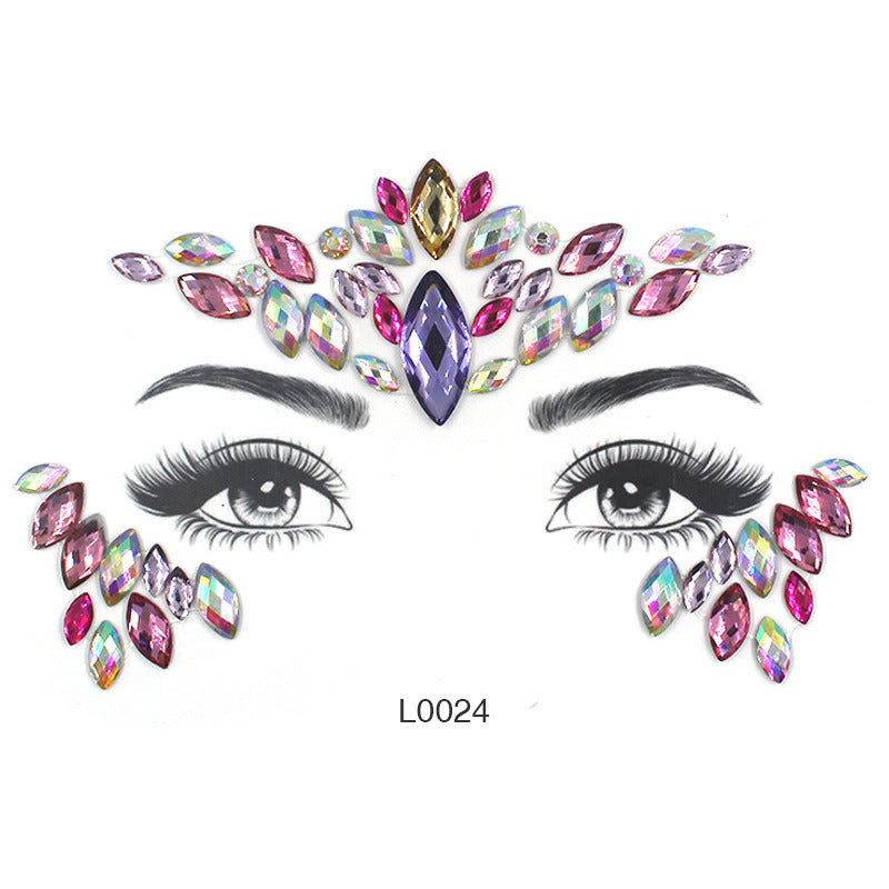 Mermaid Face Crystal Eye Corner Stick-on Crystals