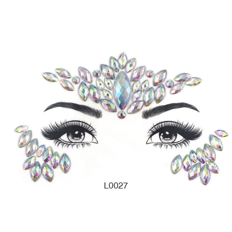 Mermaid Face Crystal Eye Corner Stick-on Crystals