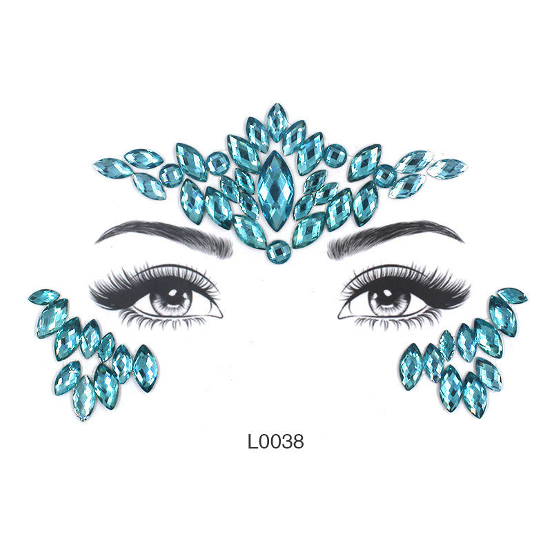 Mermaid Face Crystal Eye Corner Stick-on Crystals