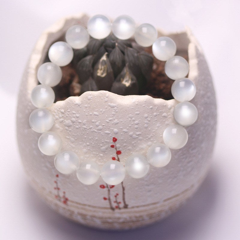 Natural White Moonstone Bracelet From Sri Lanka