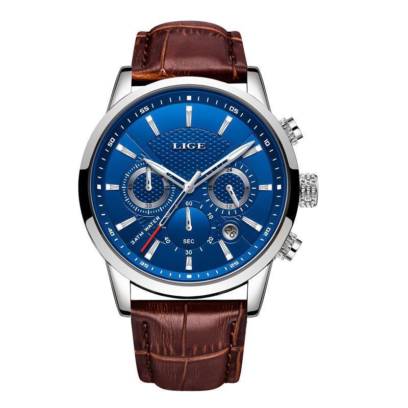 Men's Sports Quartz Watch Waterproof Steel Belt