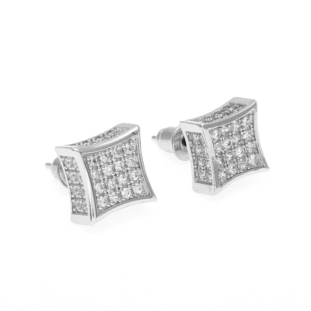 Men's Hip Hop Micro-zircon-encrusted Stud Earrings