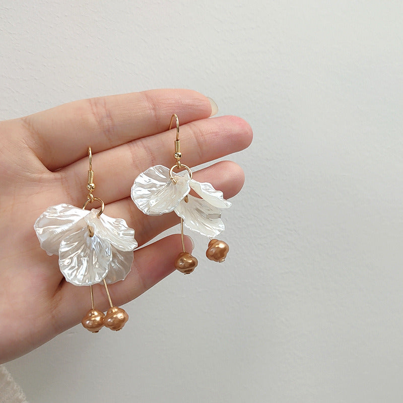 Mori Style Petal Fringe Long Earrings