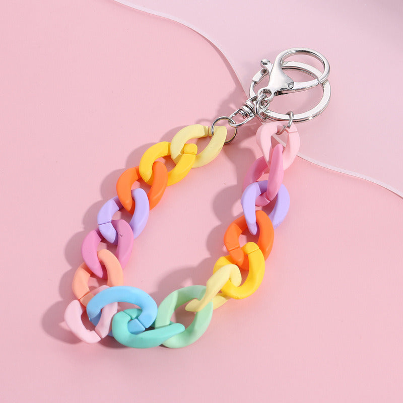 Color Acrylic Chain Clothing Keychain Pendant