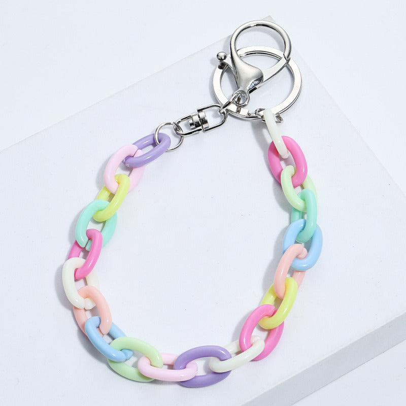 Color Acrylic Chain Clothing Keychain Pendant