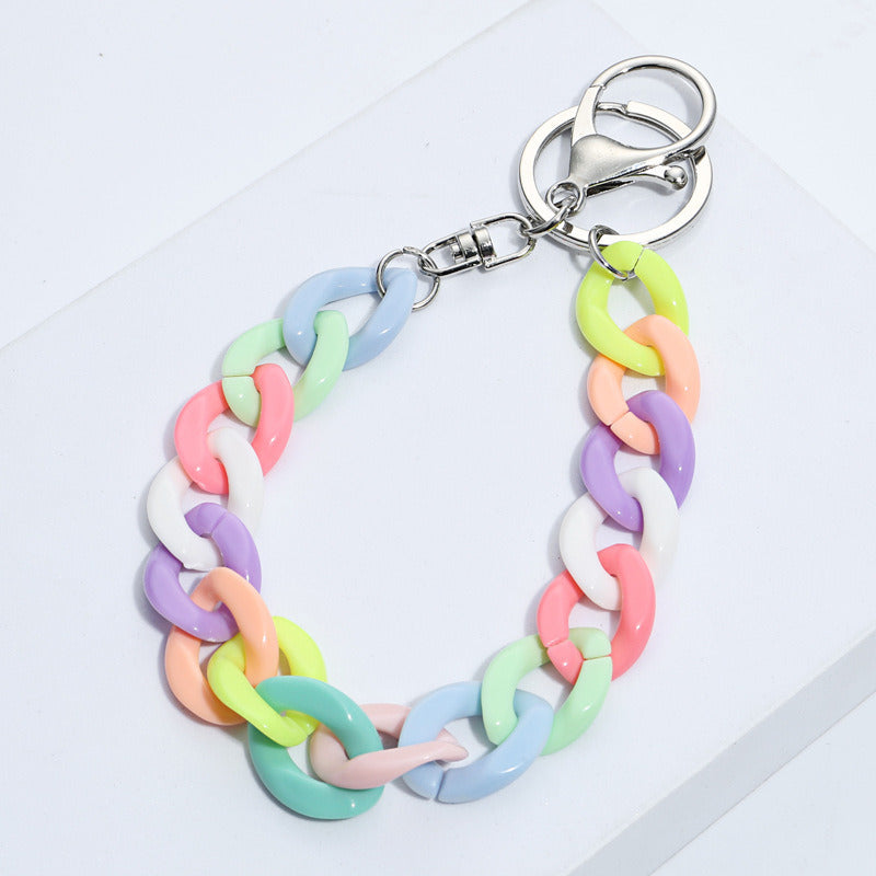 Color Acrylic Chain Clothing Keychain Pendant