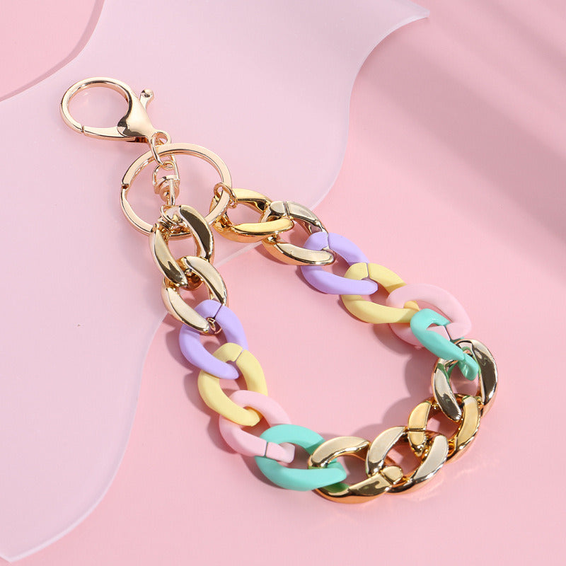 Color Acrylic Chain Clothing Keychain Pendant