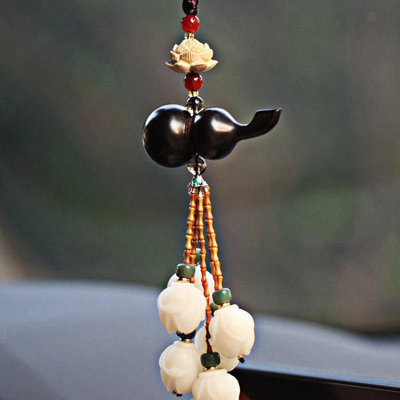 Car Hanging Bodhi Lotus Magnolia Flower Peach Wood Gourd Ornament