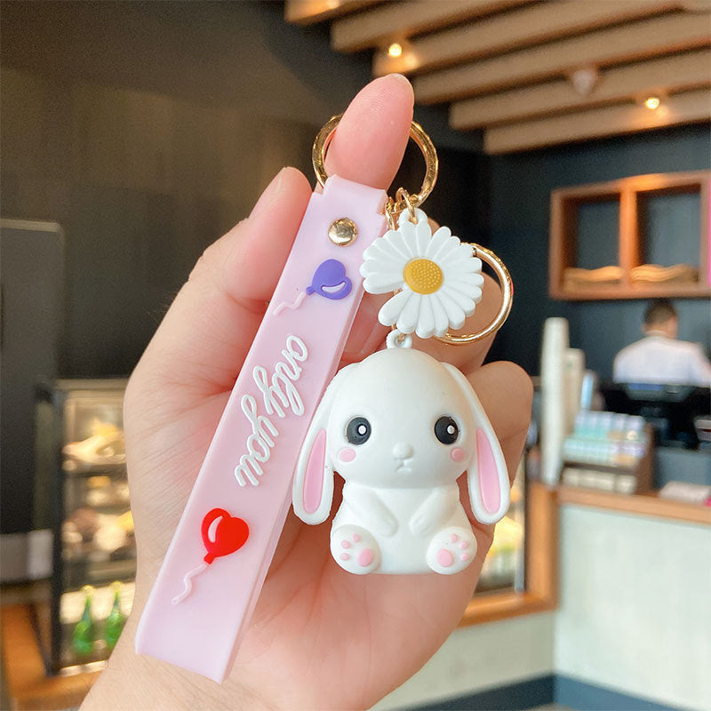 Cute Couple Doll Soft Rubber Keychain