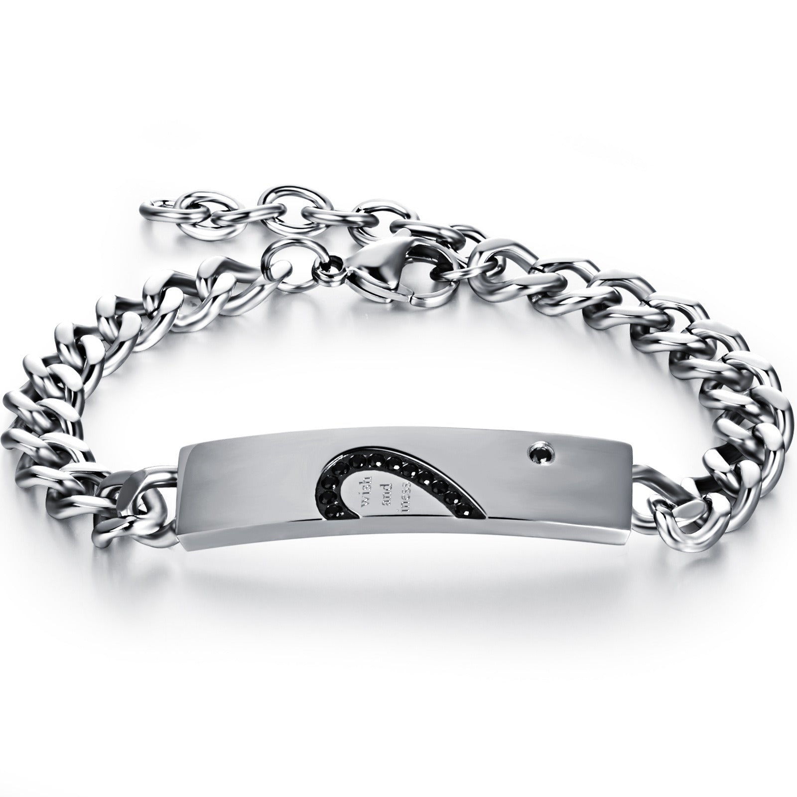 Titanium Steel Puzzle Love Couple Bracelet