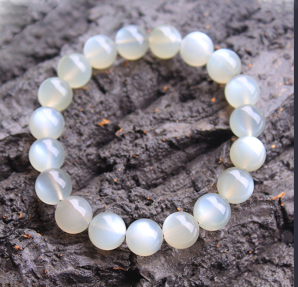 Natural Milk Tea Silver Moonlight Single Circle Bracelet