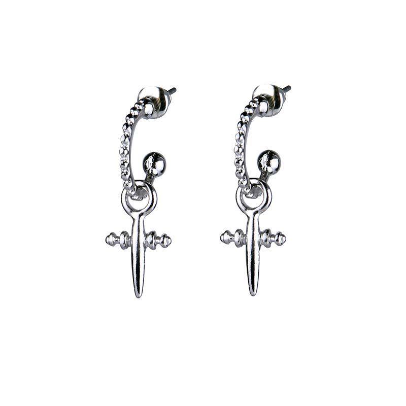 Simple Cross Earrings Women's Graceful And Cute Metal Earrings