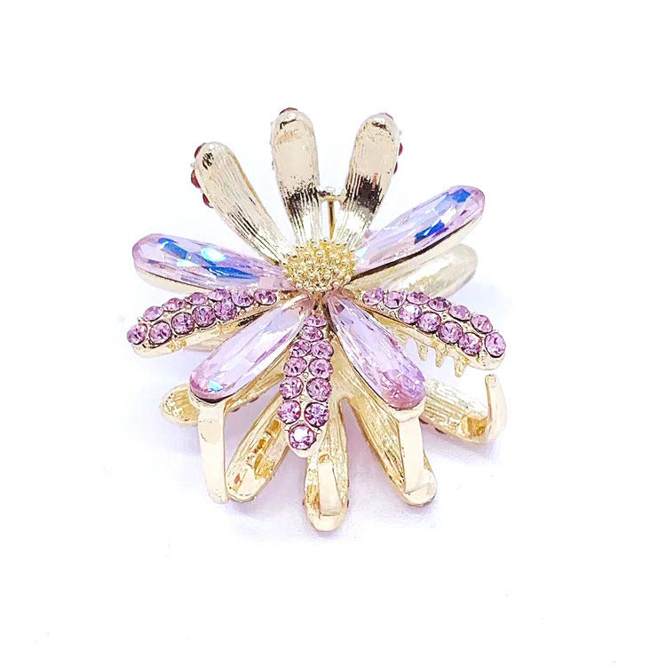 Diamond Flower Hairpin Lady All-match Small Grab Clip