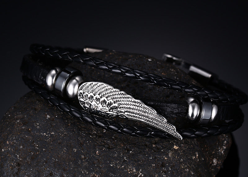 Men's Braided Bracelet Alloy Leather Ghost Head