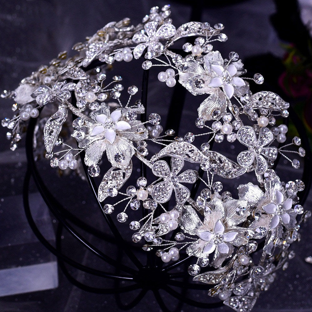 Bridal Wedding Tiara Luxury Handmade Rhinestone Headband