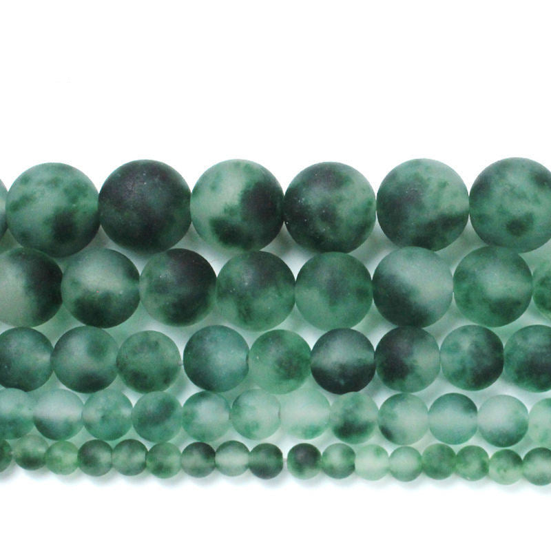 Frosted Green Chalcedony Loose Beads Diy String Matte Round Beads