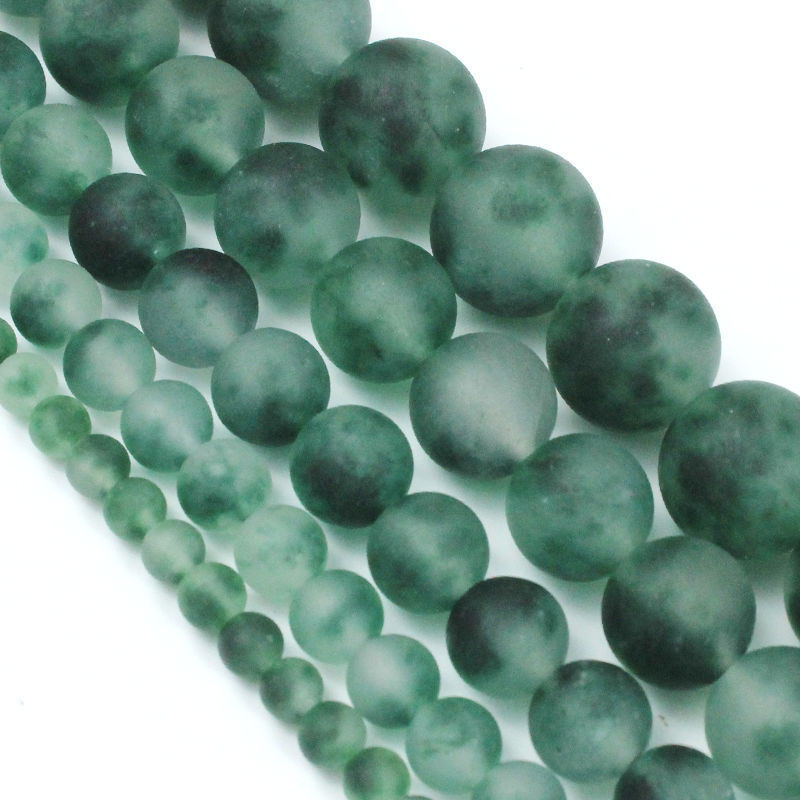 Frosted Green Chalcedony Loose Beads Diy String Matte Round Beads