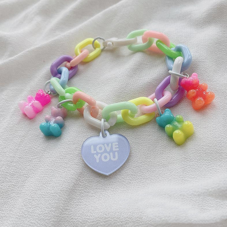 Schoolgirl's Soft Cute Gummy Bear Bracelet