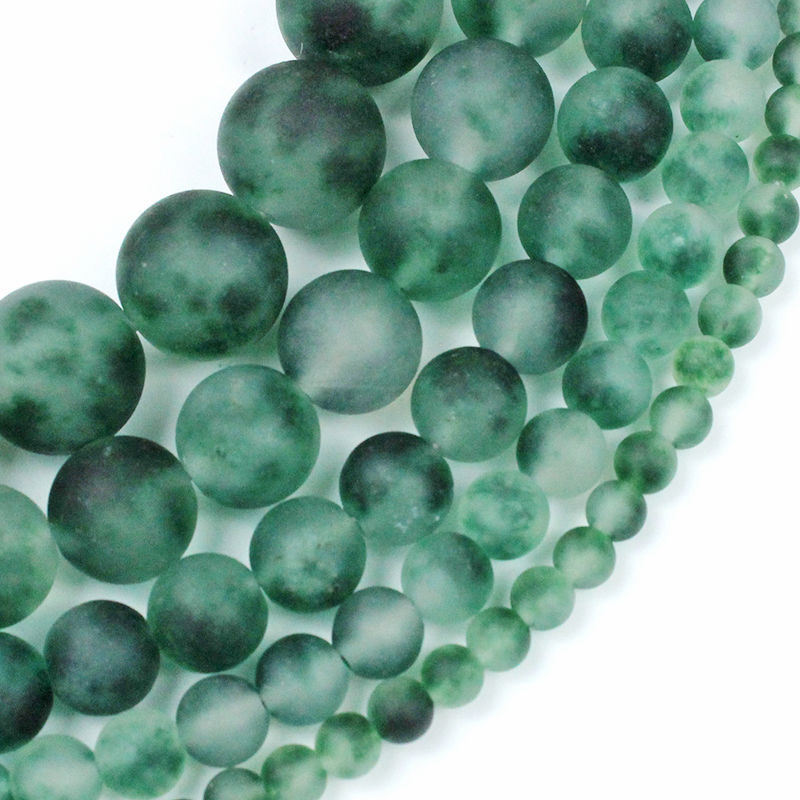 Frosted Green Chalcedony Loose Beads Diy String Matte Round Beads