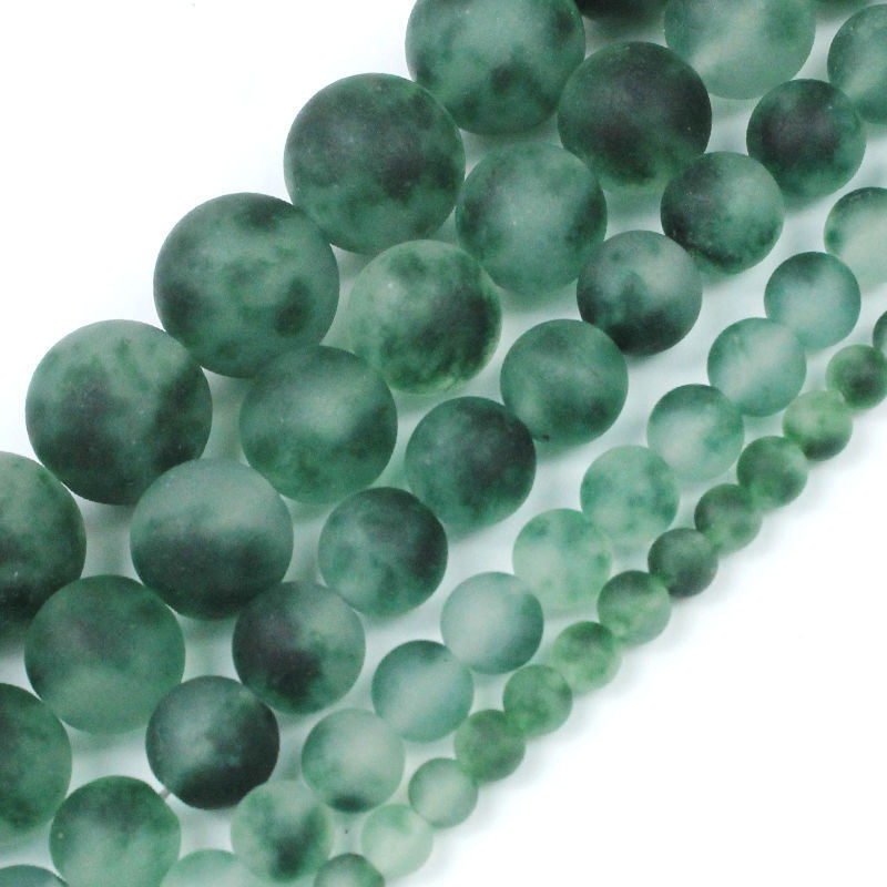 Frosted Green Chalcedony Loose Beads Diy String Matte Round Beads