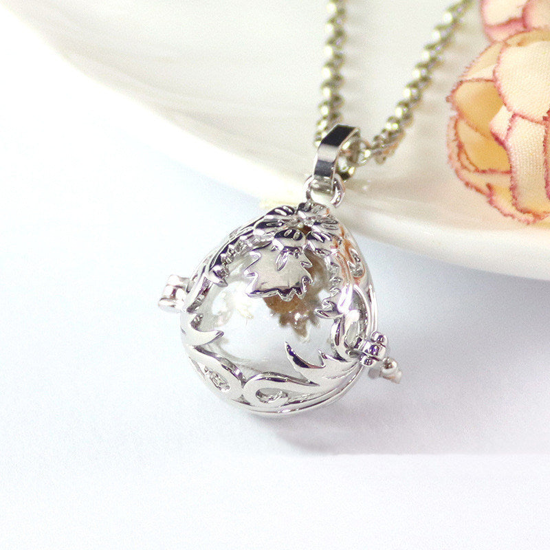 Transparent Glass Ball Empty Bottle Necklace