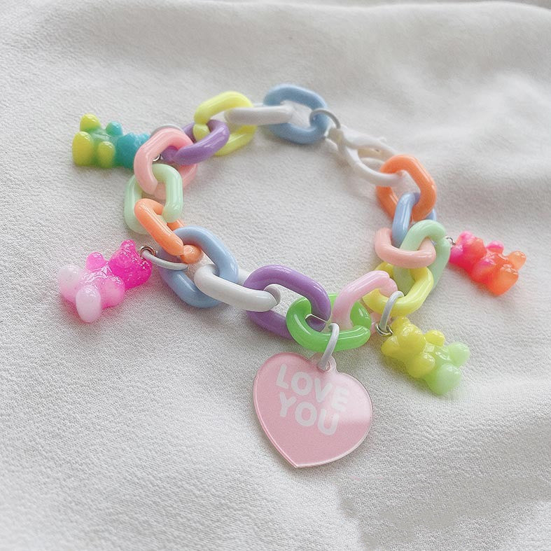 Schoolgirl's Soft Cute Gummy Bear Bracelet