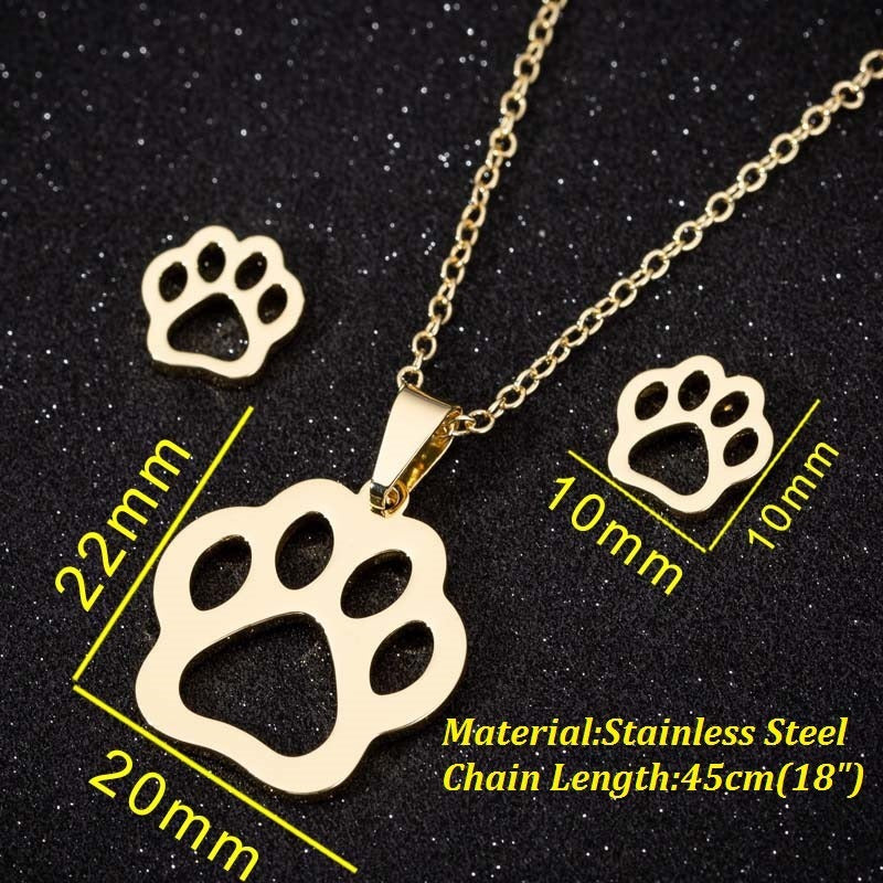 Personalized Cat Key Chain Stainless Steel Hollow Collarbone Necklace