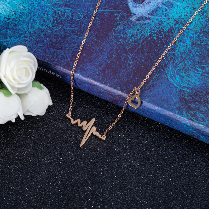 Women's Temperament Fashion Heartbeat EKG Necklace