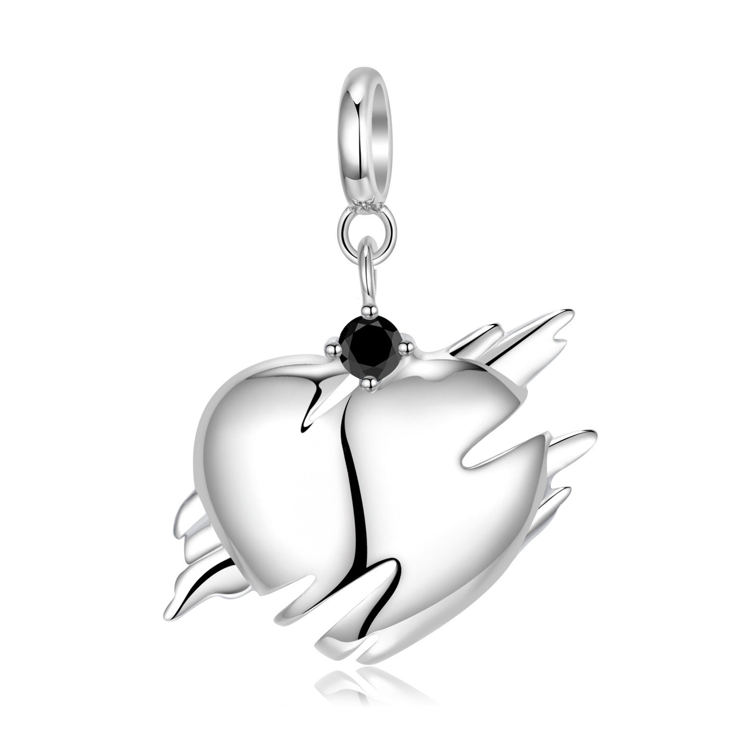 Dispersed Heart Pendant Original Sentimental Ins Style S925 Silver Sweater Chain