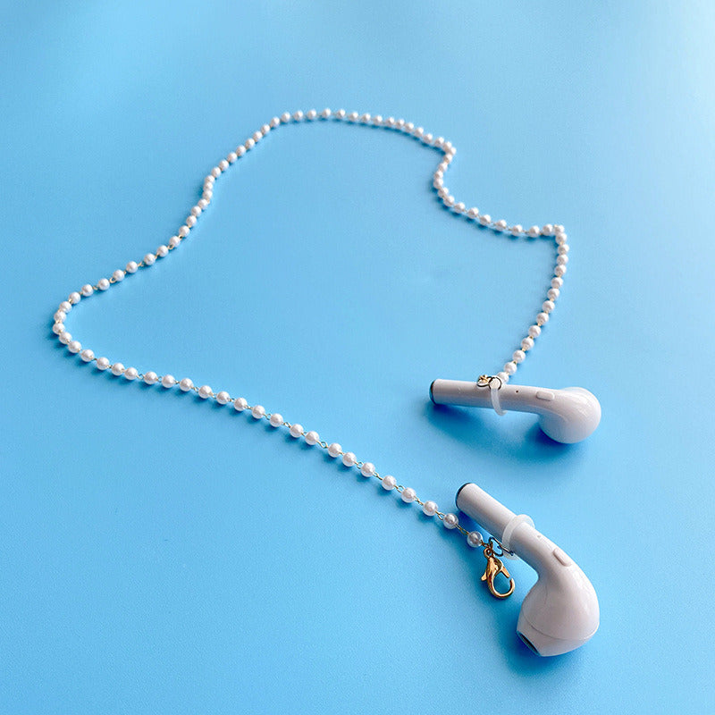 Wireless Bluetooth Headset Anti-lost Necklace Female Pearl Chain