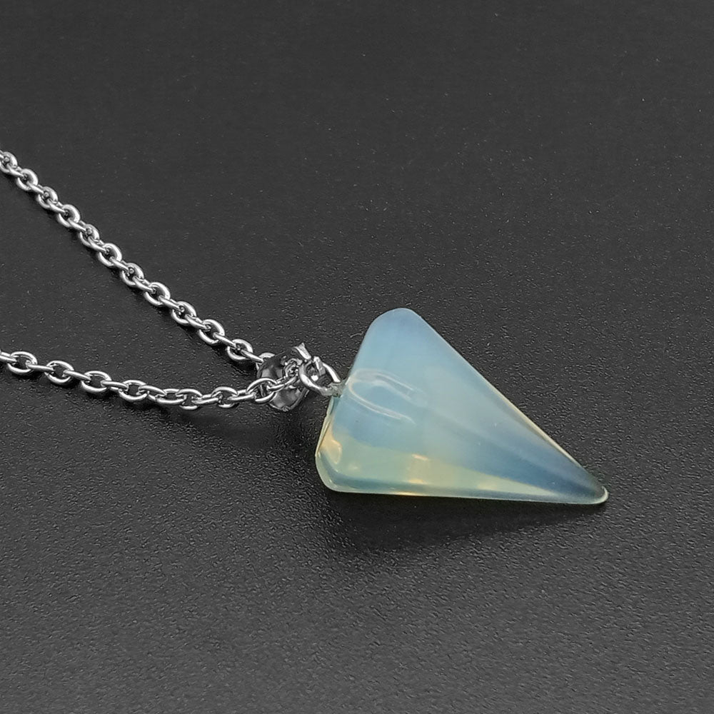 Natural Hexagon Prism Crystal Pendant Necklace