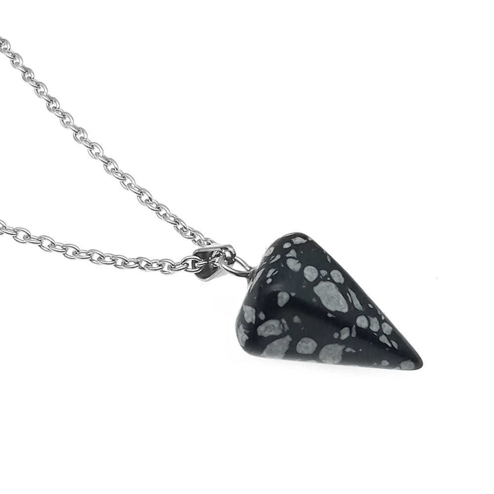 Natural Hexagon Prism Crystal Pendant Necklace