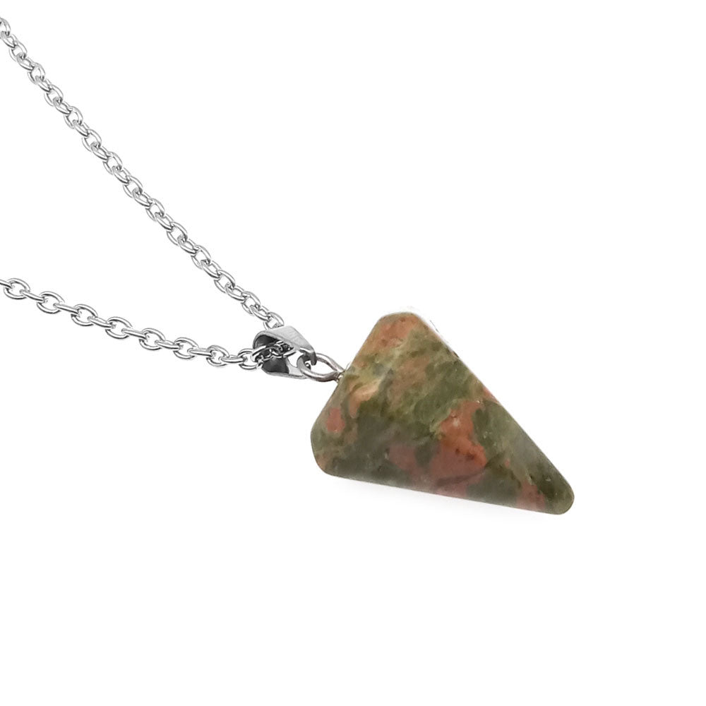 Natural Hexagon Prism Crystal Pendant Necklace